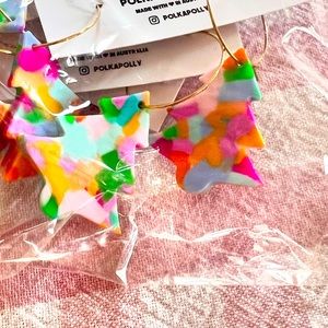 Straight from AU polka Polly one of a kind earrings. 3 colors limited supply 🔥
